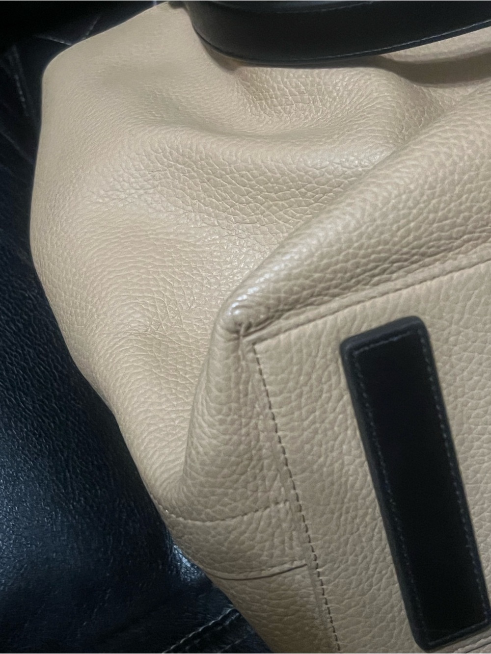 All Saints Beige Tan Leather Tote with Black Handles - Picture 13 of 13